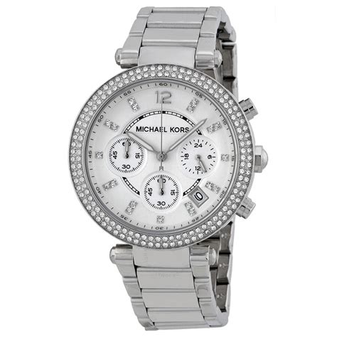 michael kors parker chronograph watch ebay|Michael Kors chronograph watch silver.